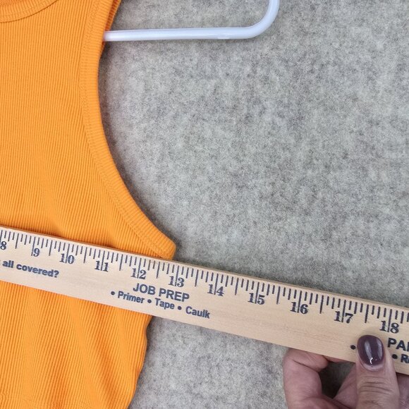 Wild Fable Orange Ribbed Crop Tank Top Size M - Picture 6 of 6